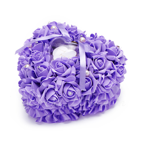 Lovely Rose Ring Box in Satin With Rhinestones/Faux Pearl (103052064